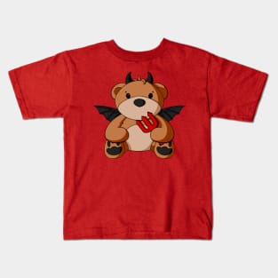 Devil Teddy Bear Kids T-Shirt